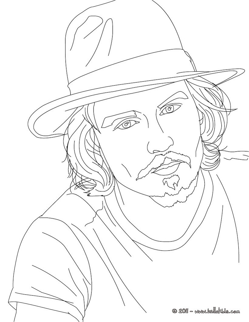 Johnny depp coloring pages