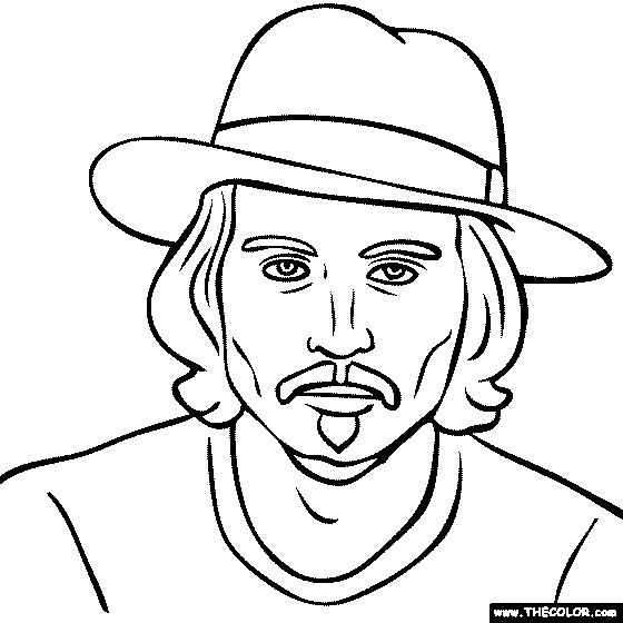 Johnny depp coloring page