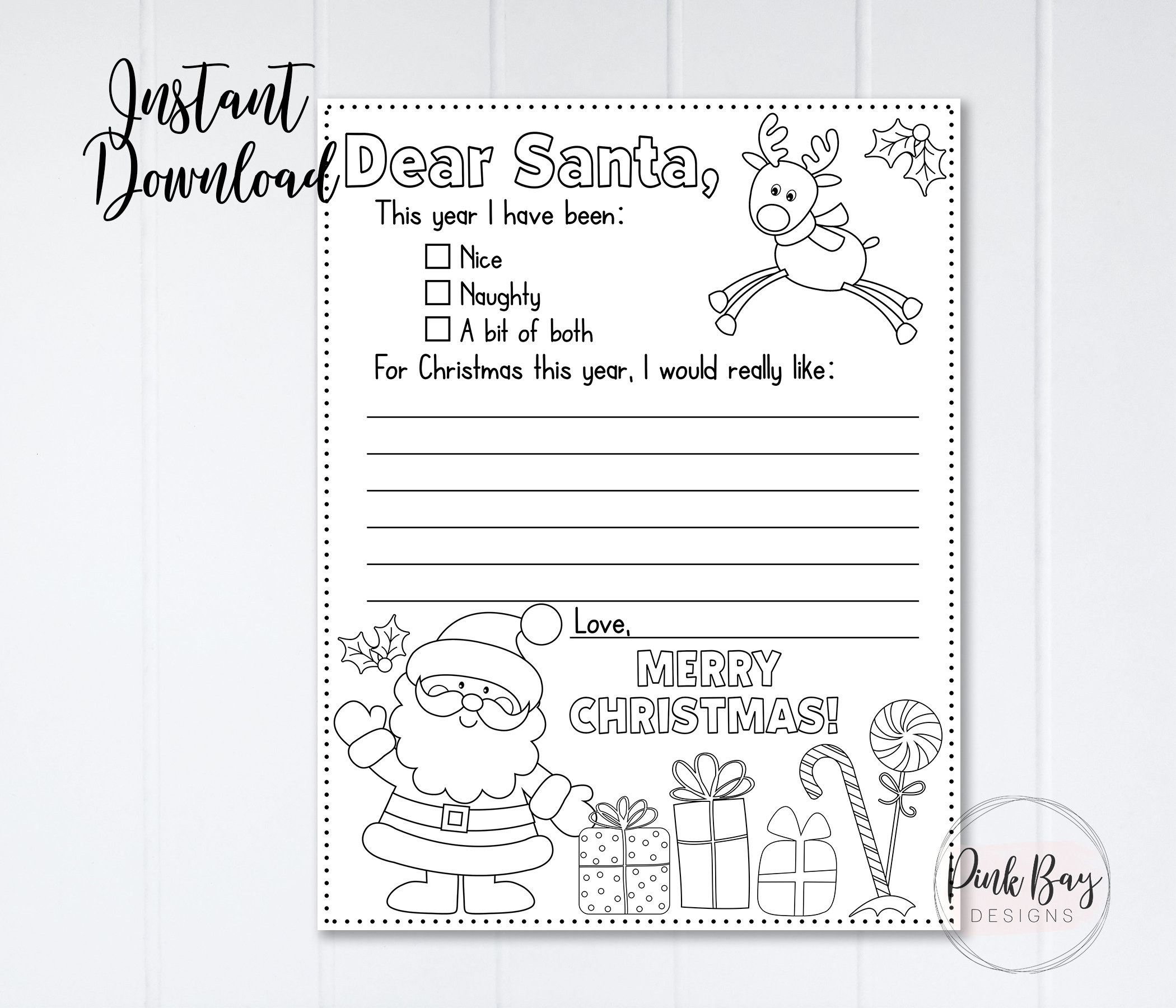 Letter to santa coloring page santa letter letter to santa kids letter to santa printable letter to santa christmas wish list santa