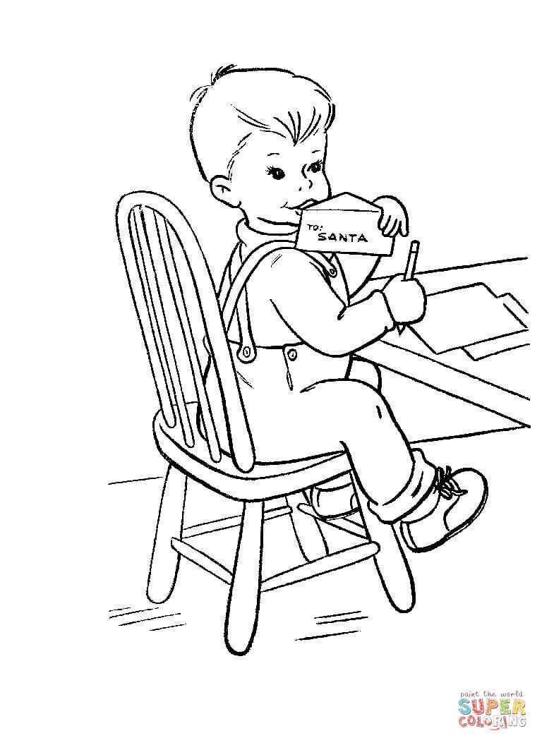 A letter to santa coloring page free printable coloring pages