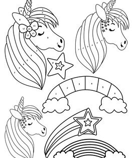 Colorful unicorn coloring pages