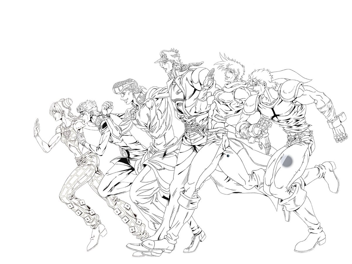 Rsa now finally on bluesky on x jojos bizarre adventure the animation th anniversary project key visual colored and lineart jojosbizarreadventure jjba httpstcohrgrori x