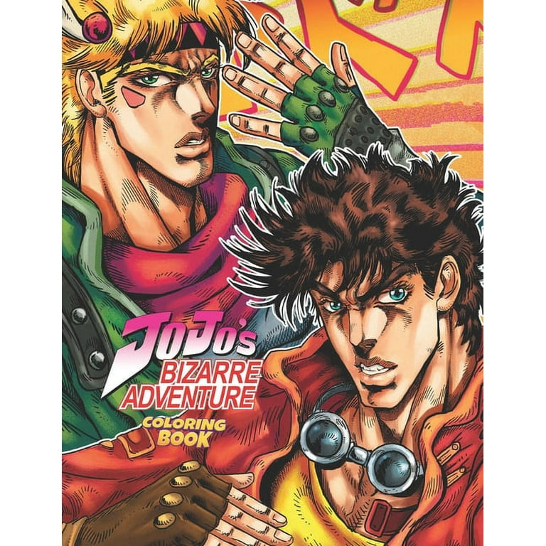 Jojos bizarre adventure coloring book stress relief adult coloring books for men and women teenagers with crayons paperback