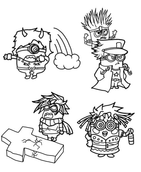 Made jojos but minions as a coloring page for a friend and wanted to share it rshitpostcrusaders jojos bizarre adventure know your meme