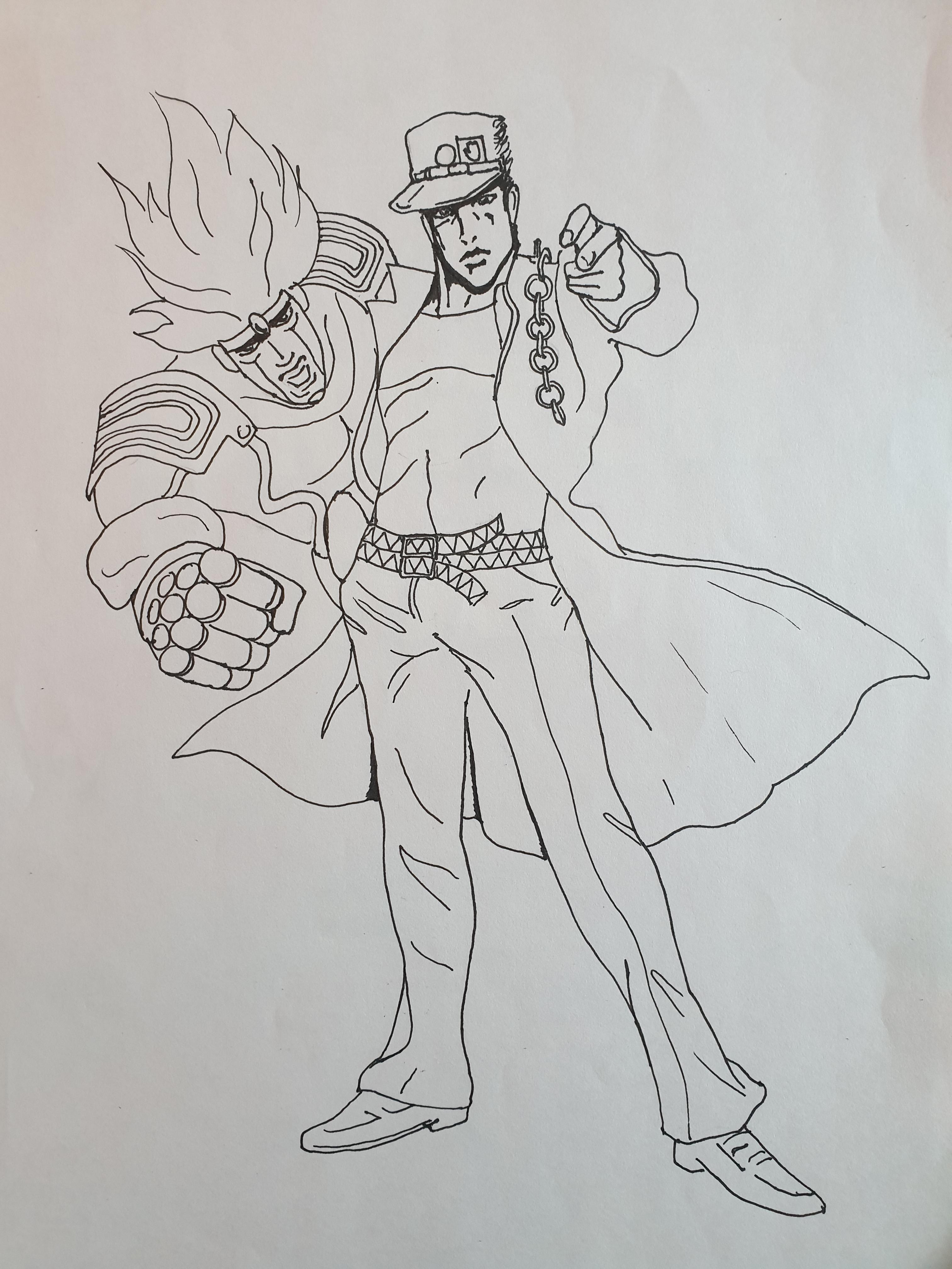 Fanart ready for colouring rstardustcrusaders
