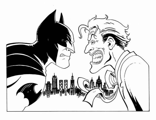 Batman vs joker coloring page batman vs joker batman batman vs