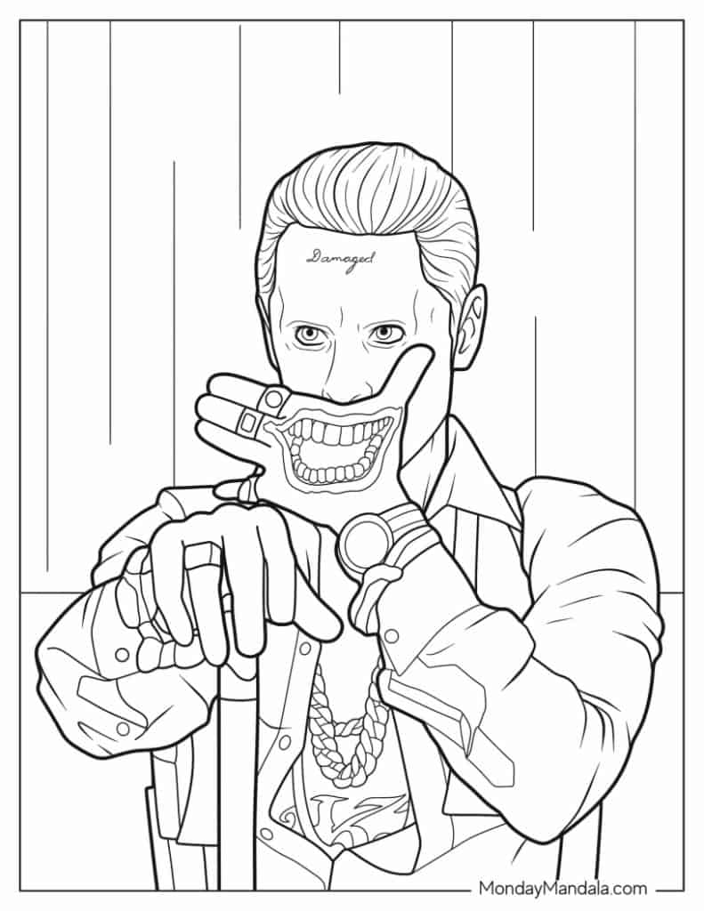 Joker coloring pages free pdf printables
