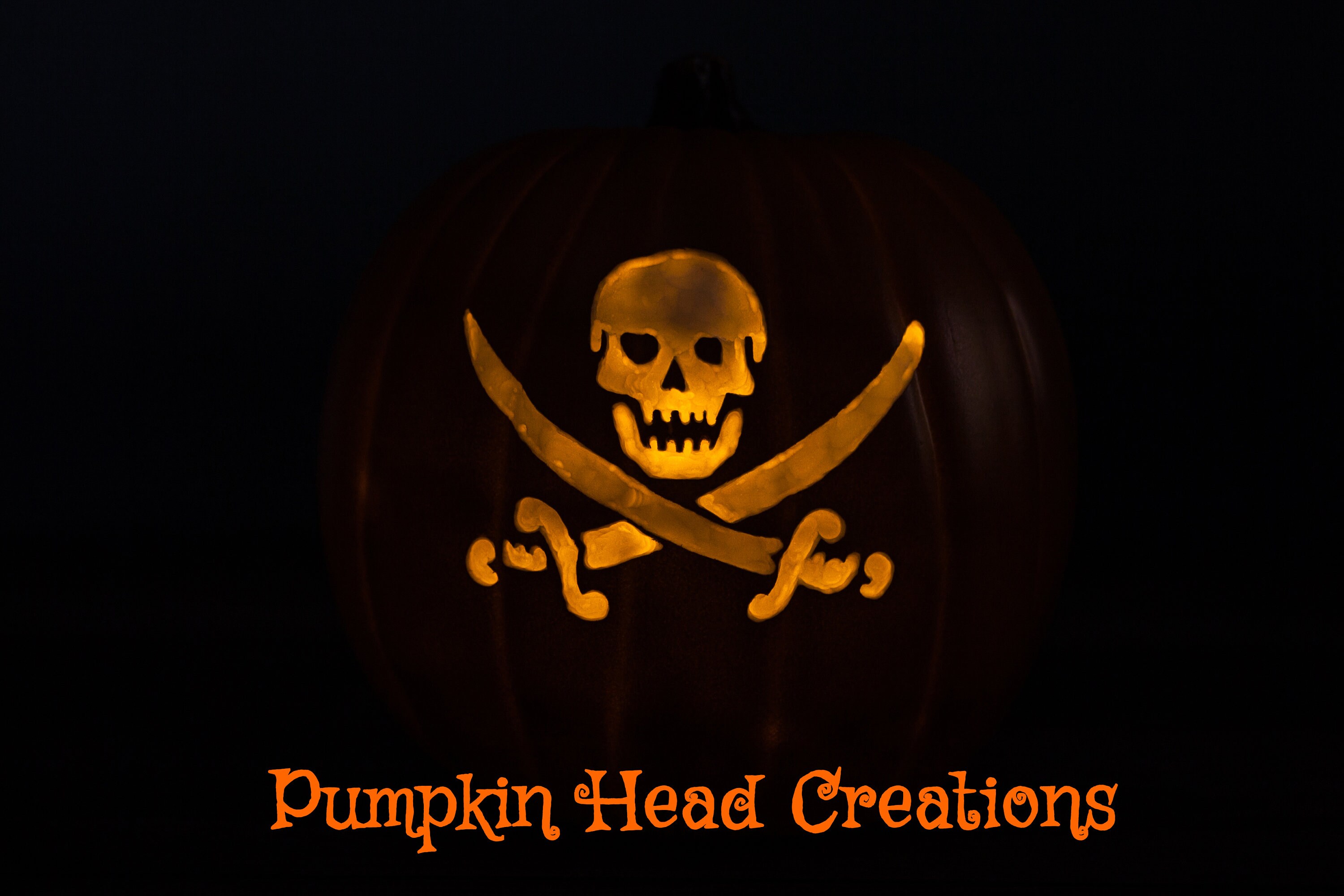 Pirate carved foam pumpkin for halloween
