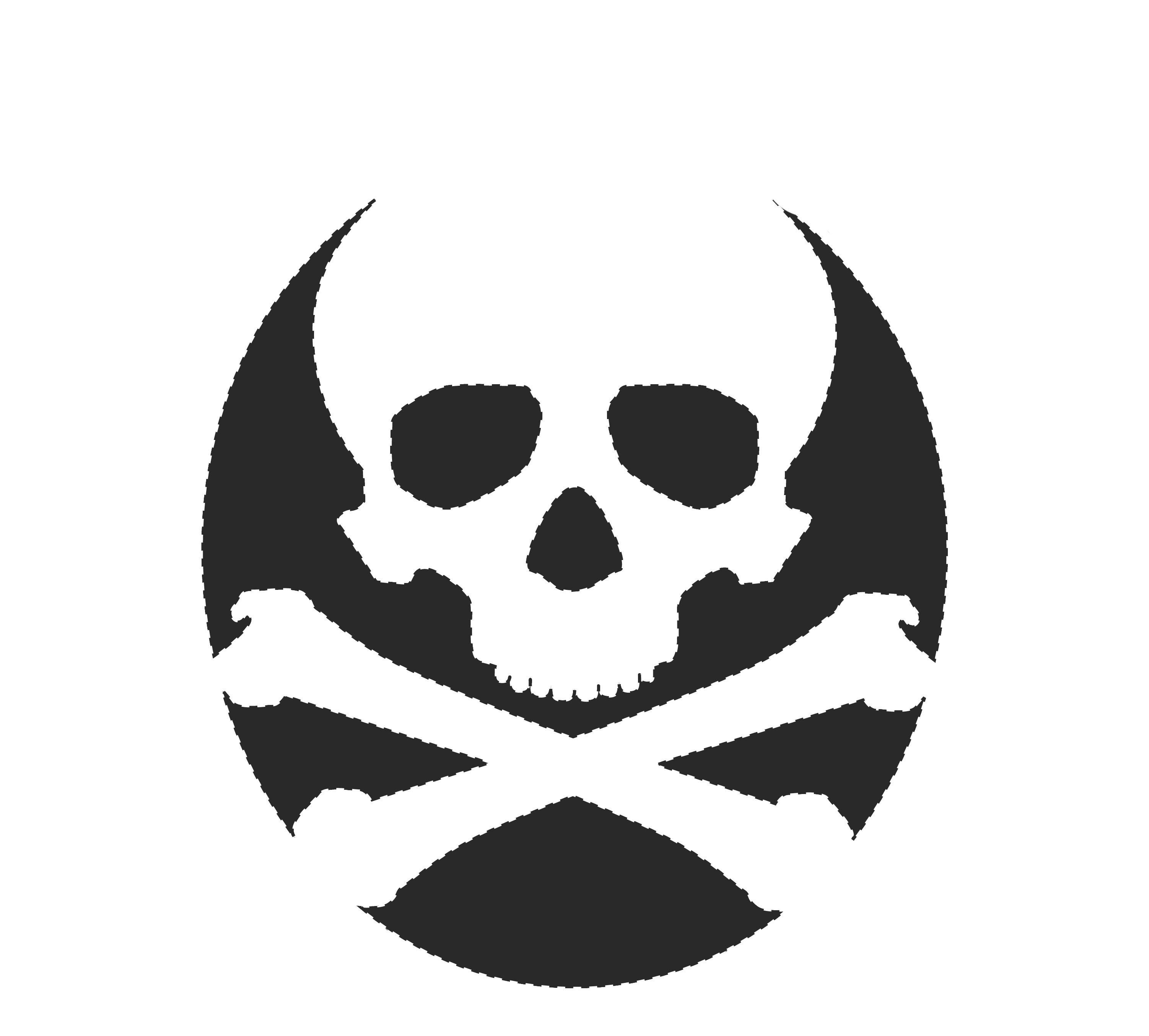Pirate jolly rodger pumpkin stencil