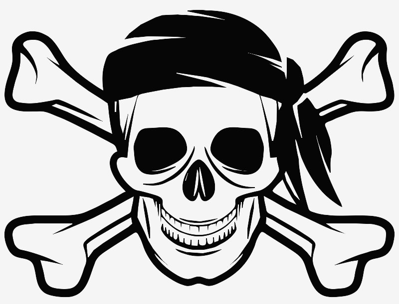 Jolly roger stencil in layers