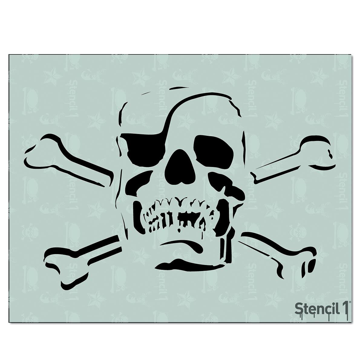 Stencil jolly roger with eye patch stencil durable quality reusable stencils for painting