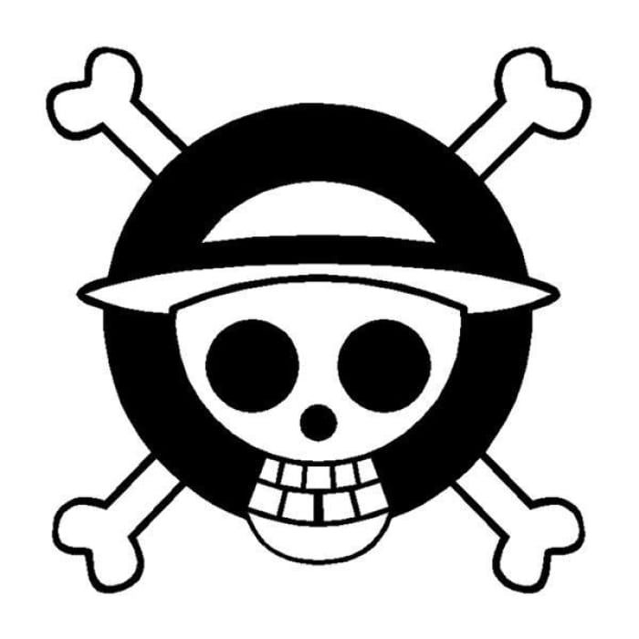 One piece car sticker logo jolly roger logo sticker loring pages girl stickers