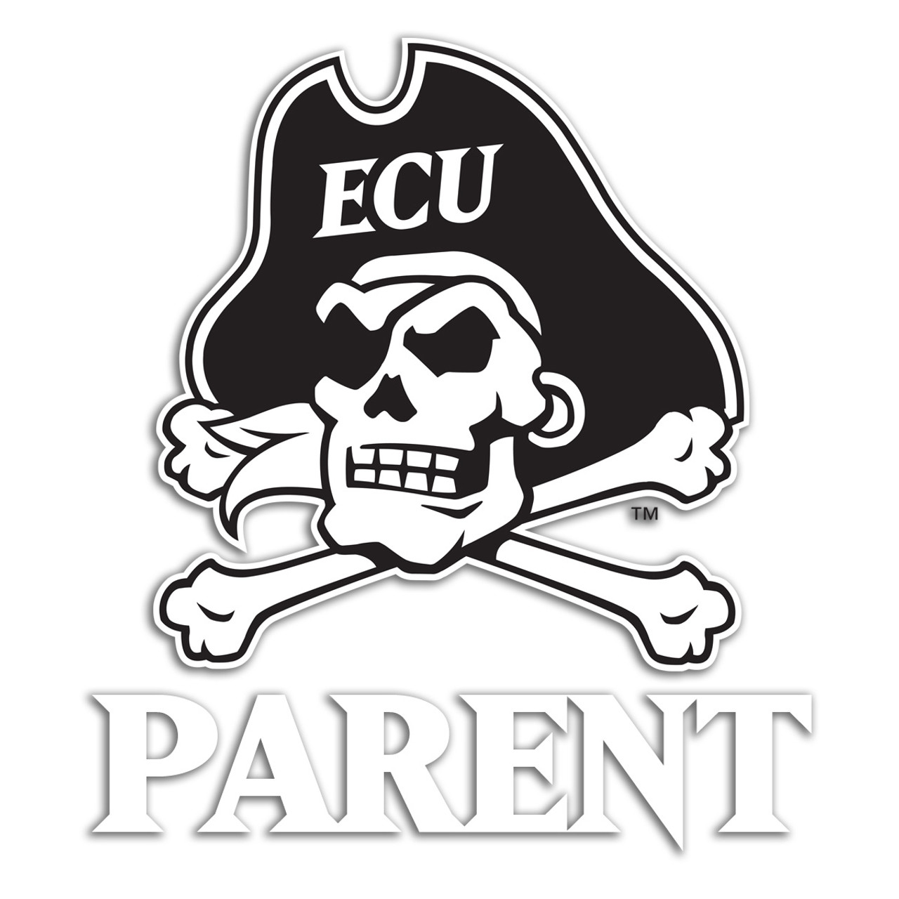 Black white jolly roger parents decal