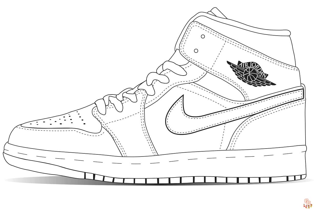 Jordan shoes coloring pages