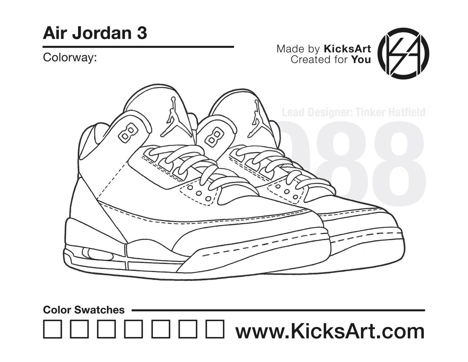 Air jordan sneaker coloring pages