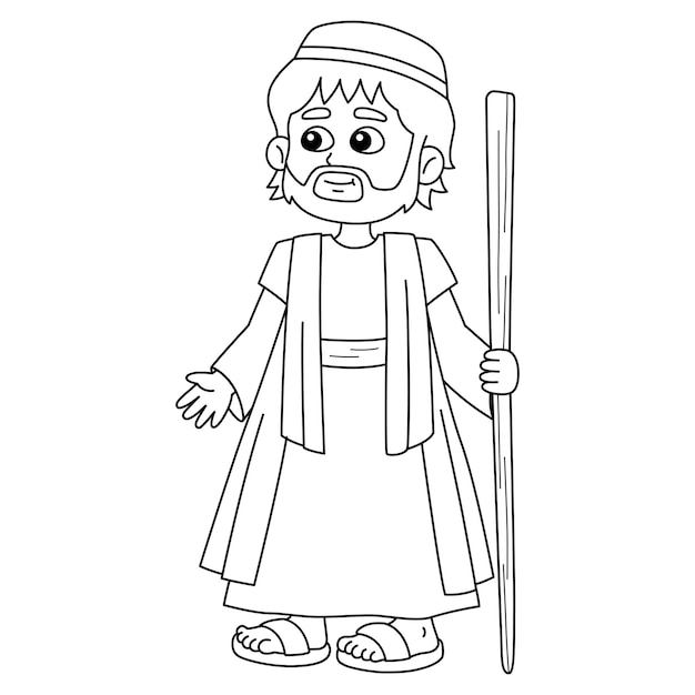 Premium vector joseph isolated coloring page for kids