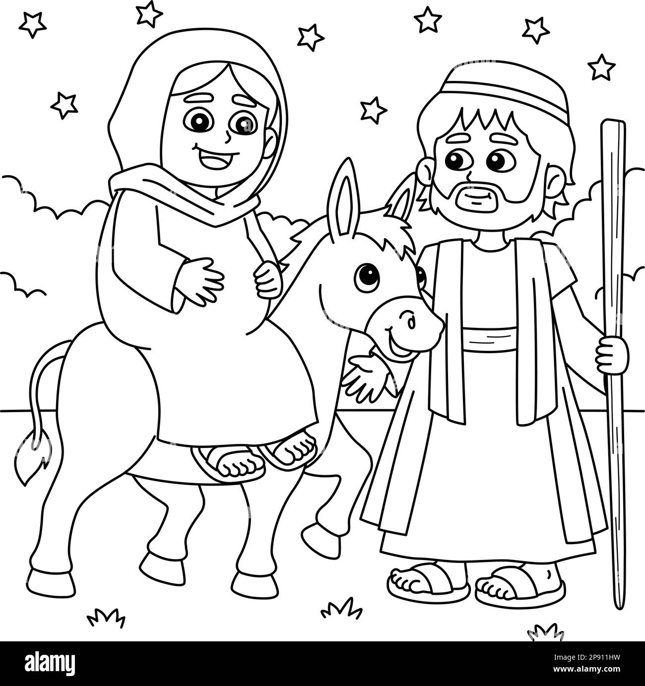 Joseph and mary cut out stock images pictures