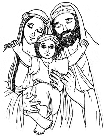 Mary jesus christ and joseph coloring page free printable coloring pages