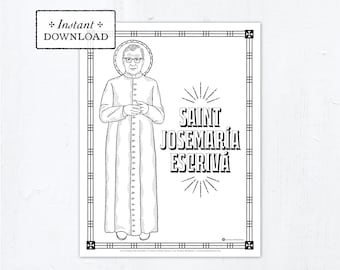Catholic coloring page saint josemarãa escrivã catholic