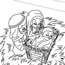 Mary joseph and jesus coloring pages