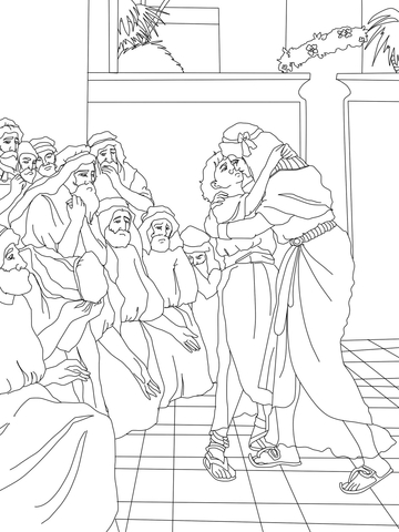 Joseph forgives his brothers coloring page free printable coloring pages