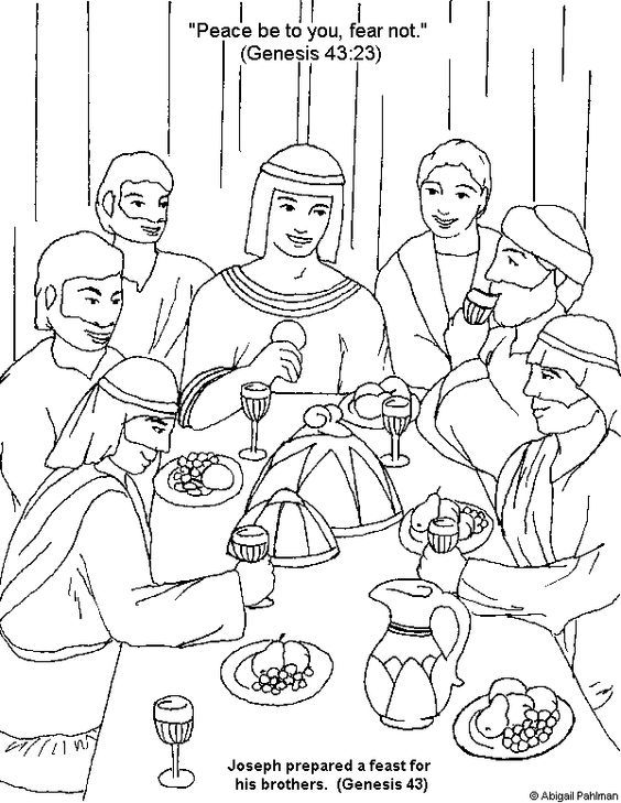 Joseph forgives his brothers coloring page