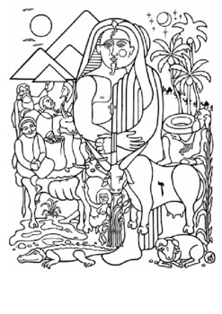 Joseph the patriarch helps the pharaoh in egypt