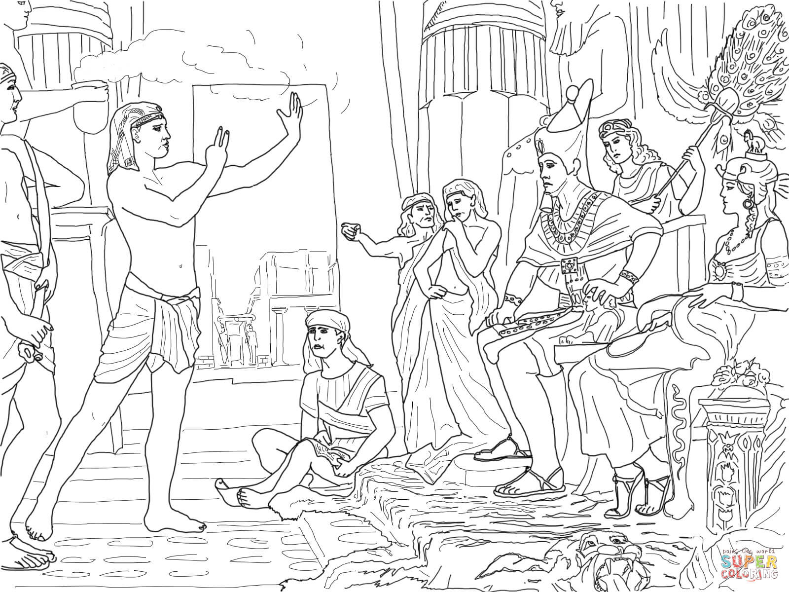 Joseph interpreting the pharaohs dream coloring page free printable coloring pages
