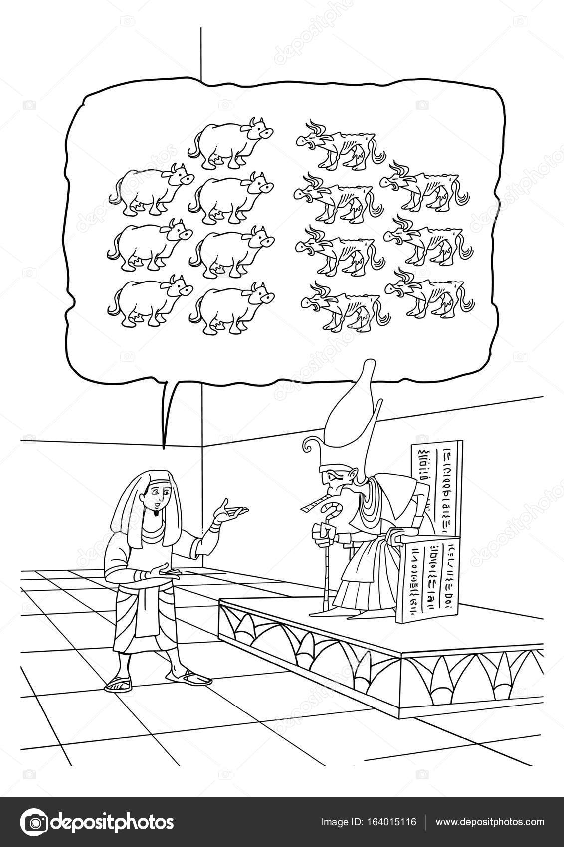 Joseph interprets the pharaohs dreams stock illustration by askib