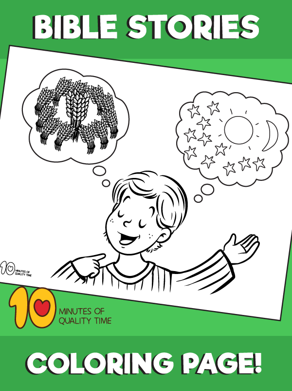 Josephs dreams coloring page â minutes of quality time