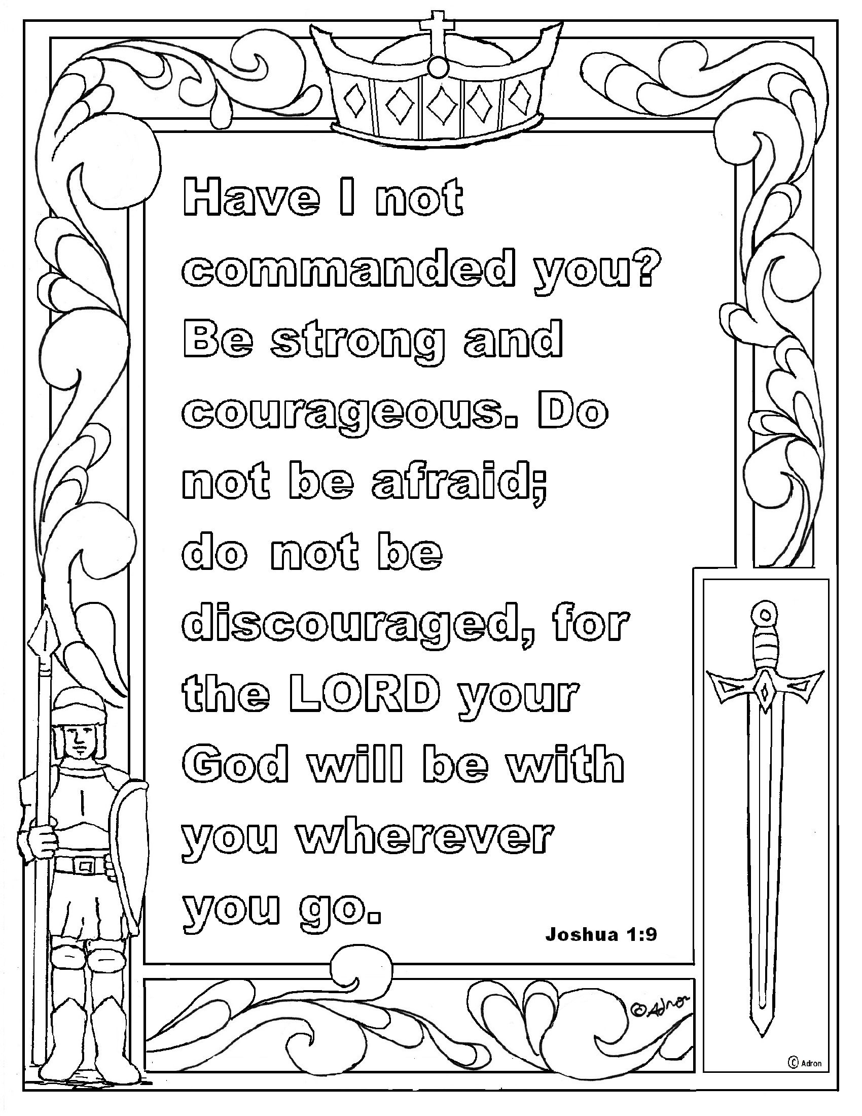 Joshua print and color page bible verse coloring page bible coloring pages bible verse coloring
