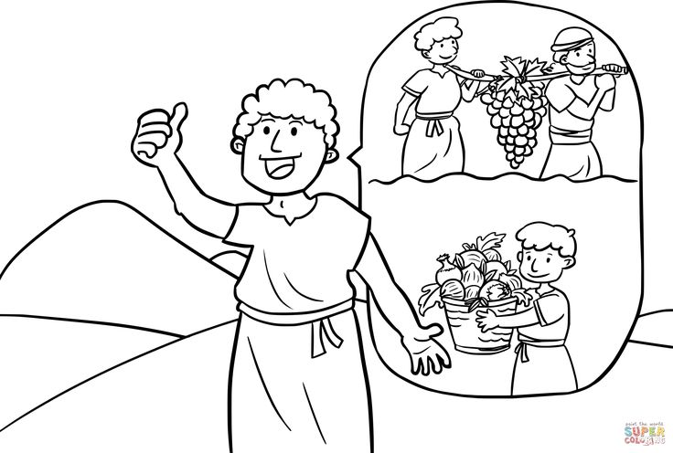 Joshua and caleb bible coloring pages bible coloring pages bible coloring unicorn coloring pages