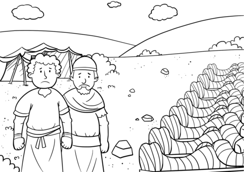 Only joshua son of nun and caleb son of jephunneh survived coloring page free printable coloring pages