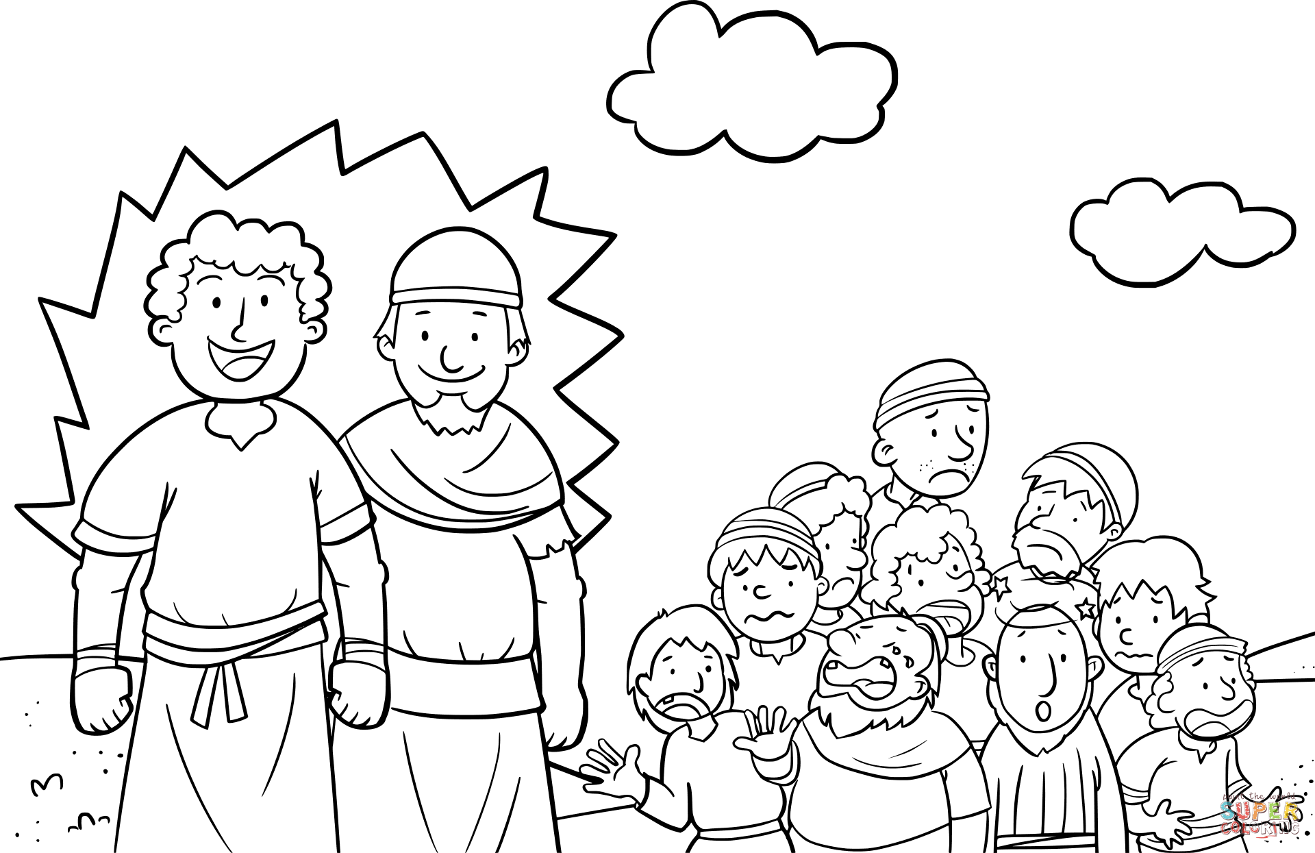 Joshua and caleb brought back a good report coloring page free printable coloring pages