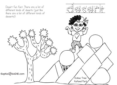 Coloring page joshua tree national park sophie and sadie