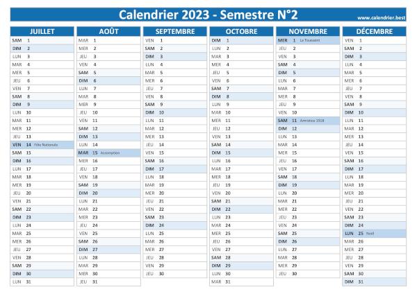 Semestriel ã imprimer pour le er et le ãme semestre
