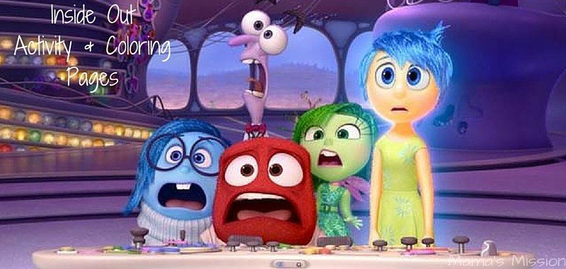 Inside out activity coloring pages from disneys pixar