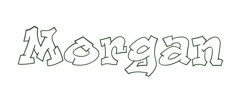 Coloring page first name morgan