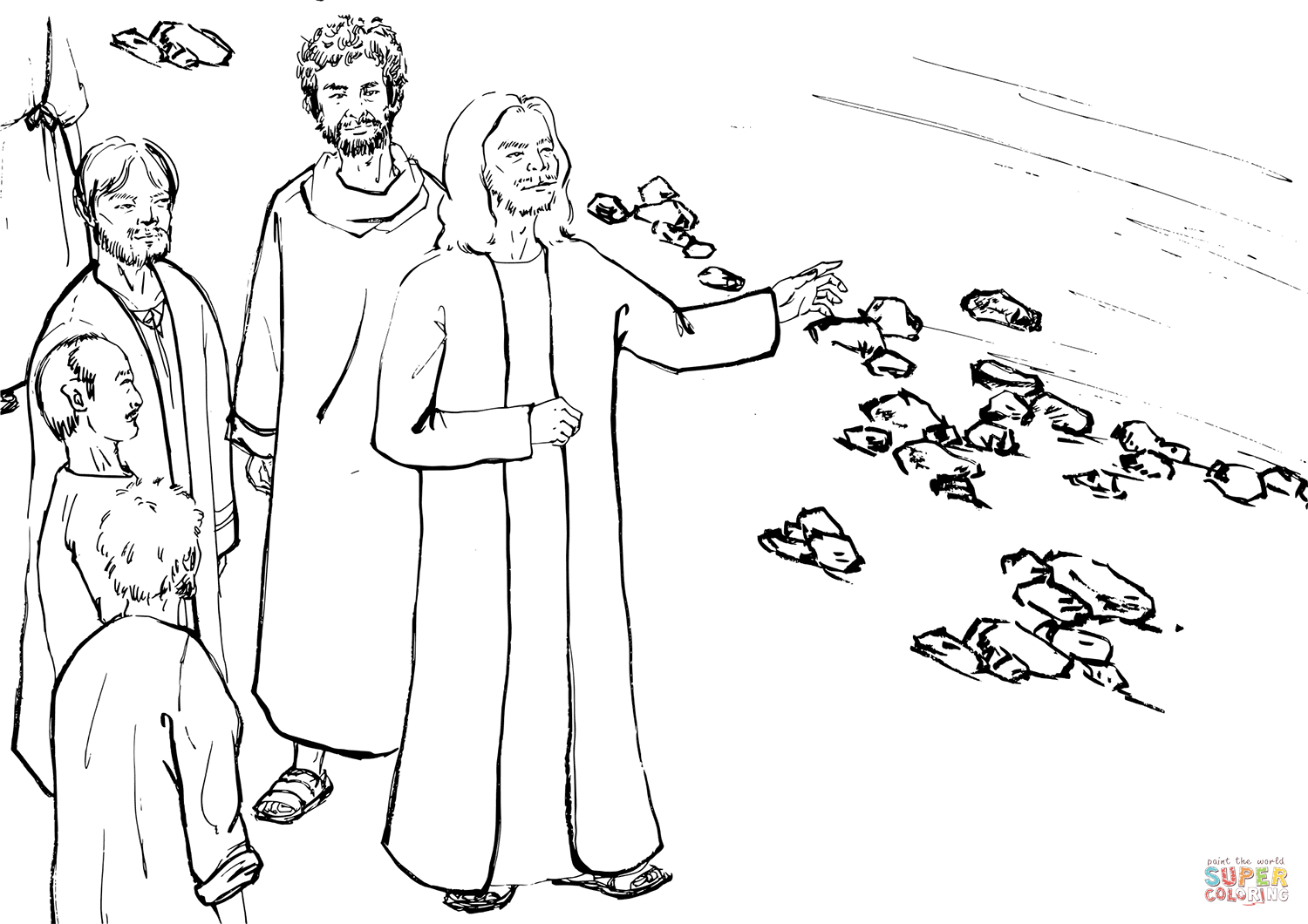 Jesus said to his disciples to go over to the other side of the lake coloring page free printable coloring pages