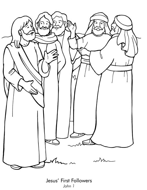 First disciples coloring page bible coloring pages jesus coloring pages bible coloring