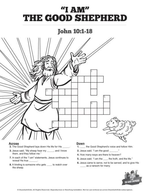 John the good shepherd sunday school coloring pages â
