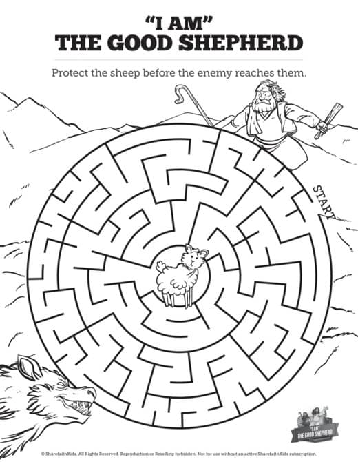 John the good shepherd sunday school coloring pages â