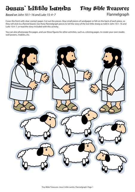 Color flannelgraph jesus little lambs pdf