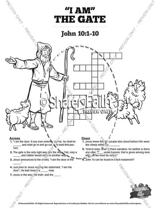 John i am the door sunday school coloring pages â