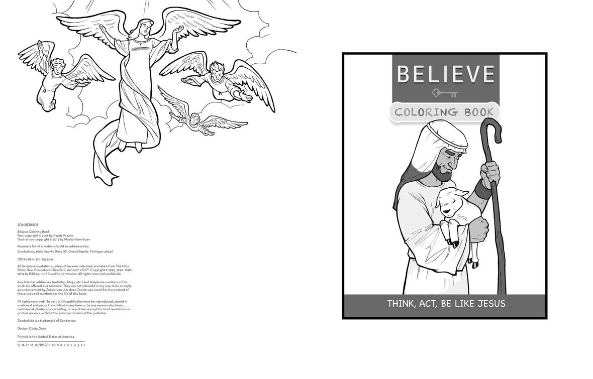 Believe coloring book think act be like jesus â