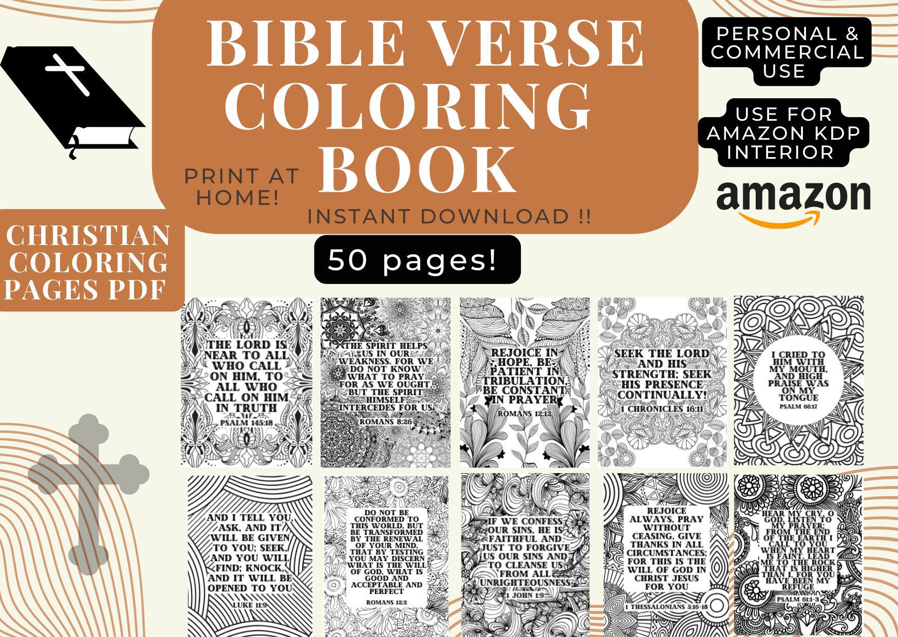 Bible verse coloring pages christian gifts page bundle scripture coloring book printable pdf pages bible study gifts amazon kdp