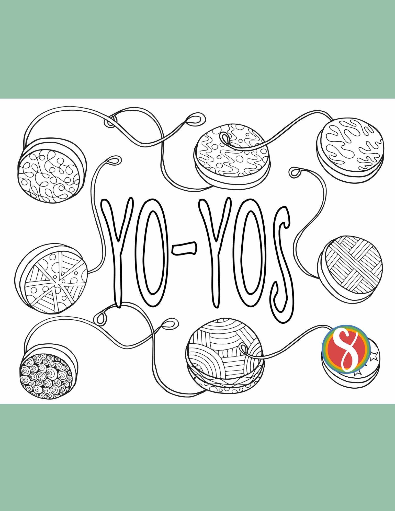 Free yo yo coloring pages â stevie doodles