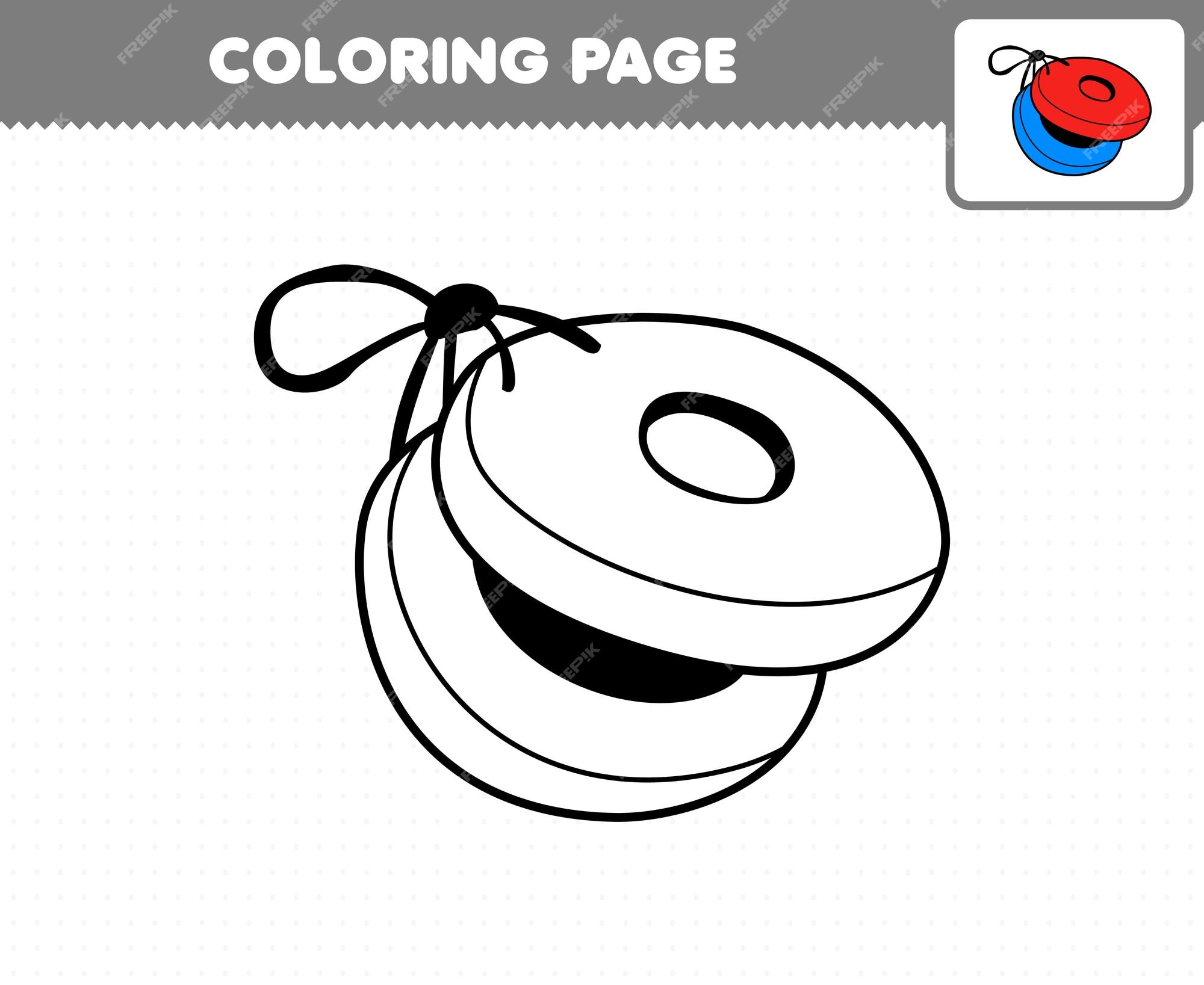 Juego educativo para niãos pãgina para colorear dibujos animados instrumento musical castaãuela hoja de trabajo imprimible vector premium