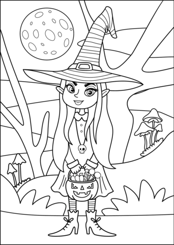 Dibujo de bruja para colorear dibujos para colorear imprimir gratis