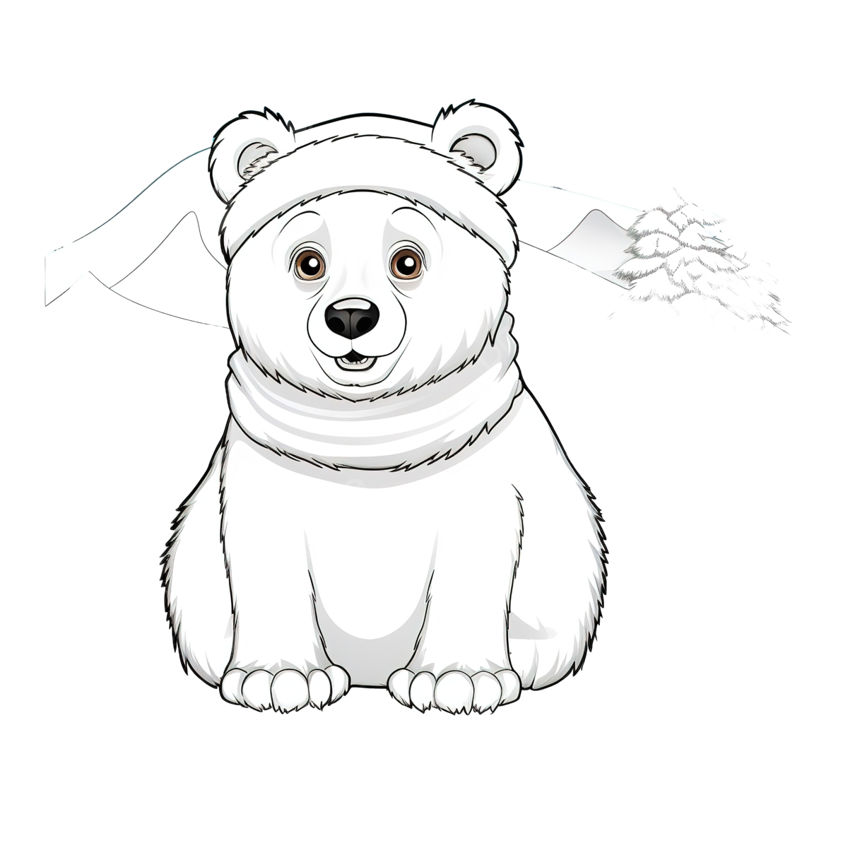 Copia el juego de imãgen para niãos y la pãgina para colorear con un lindo oso polar png dibujos rastro oso polar hoja de cãlculo png imagen para dcarga gratuita